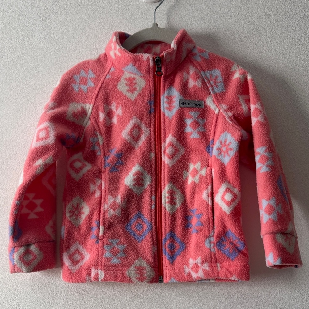 Columbia Toddler Girls Coral Geometric Fleece Jacket